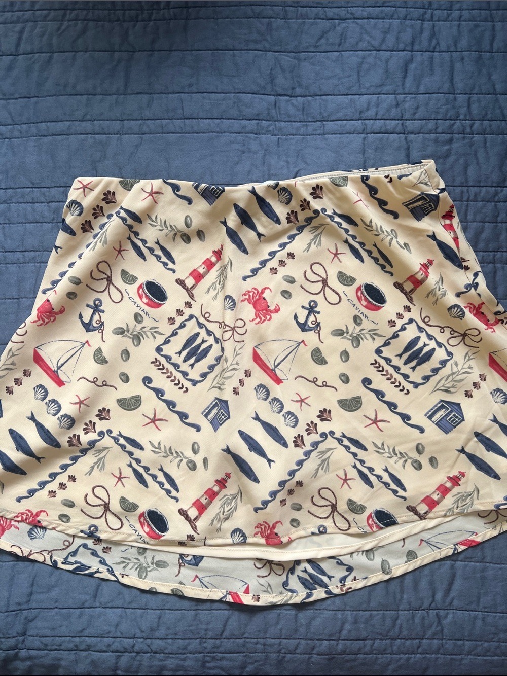 Abercrombie & Fitch Nautical Lighthouse Crab Caviar Skort Size Small Like NEW